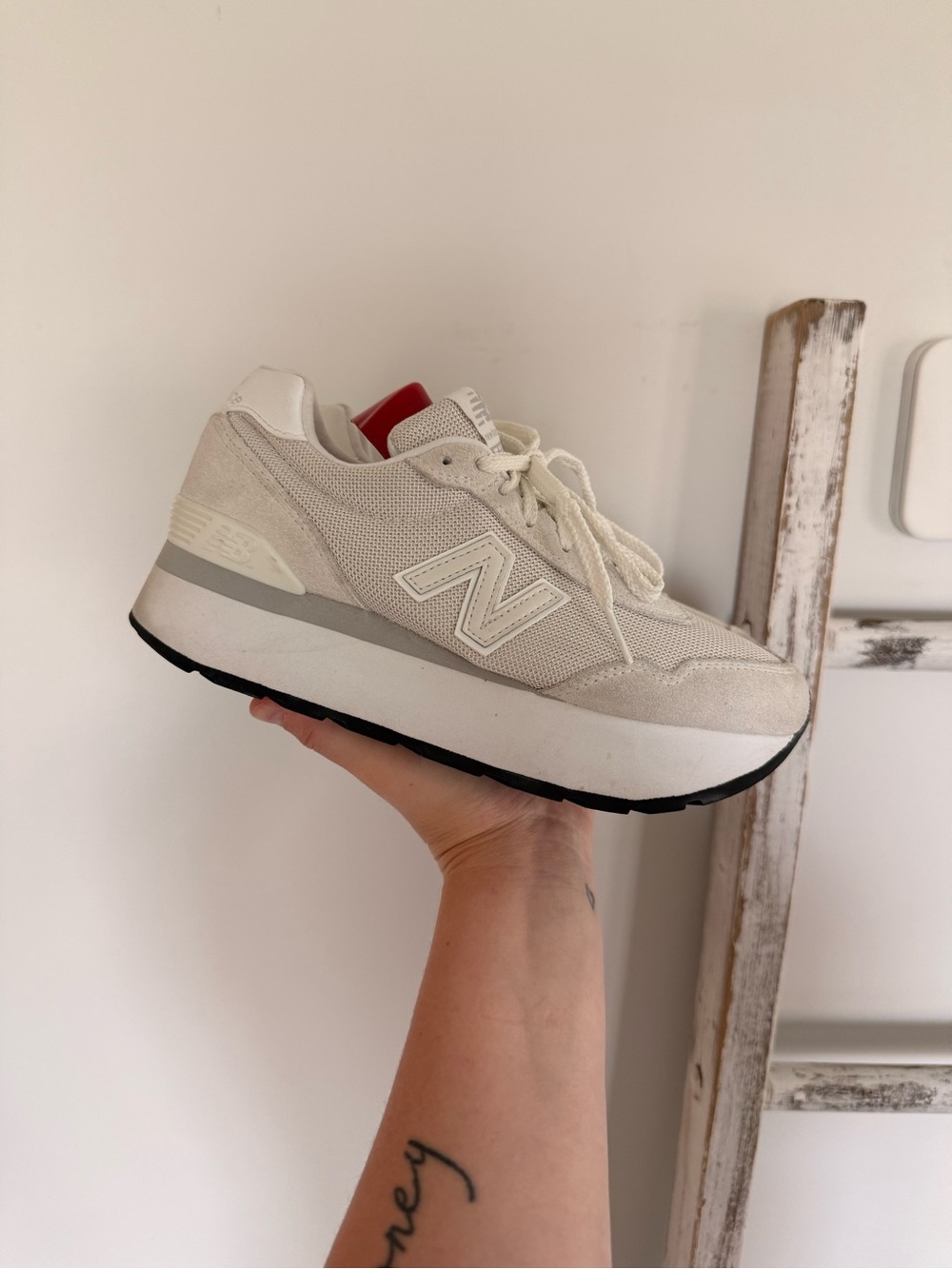 New Balance 574+ Shadow Grey Womens - Size 7.5 Pre Owned EUC Platform Sneakers